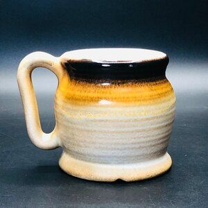 Vintage Beauce Pottery Ribbed Coffee Mug, SINGLE, Canada Artisan Ceramic